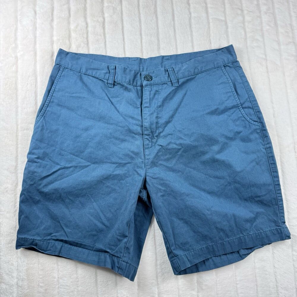 Patagonia All-Wear Shorts Men 34 Blue Chino 7.5" Inseam Organic Cotton Outdoor